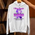 I Wear Purple In Memory Of My Husband Pancreatic Cancer Premium Tri-Blend Unisex Hoodie I Wear Purple In Memory Of My Husband Pancreatic Cancer Premium Tri-Blend Unisex Hoodie