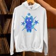 Yk2 Grunge Earthy Blue Cat With Stars Tomboy 90s Nostalgia Premium Tri-Blend Unisex Hoodie