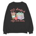 100 Days Of Coffee And Chaos Coquette Bow Book Apple Unisex Sweatshirt