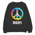 2021 Graduation Class Year Tie Dye Peace Sign Graduate Shirt Unisex Sweatshirt