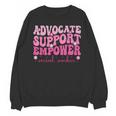 Advocate Support Empower Groovy Social Worker Graduation MSW Unisex Sweatshirt