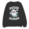 Avoid Humans Cute Kawaii Pastel Ghost Introvert Saying Unisex Sweatshirt Avoid Humans Cute Kawaii Pastel Ghost Introvert Saying Unisex Sweatshirt