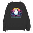 Awkward But Loyal Penguin Synthwave Vapowave Introvert Unisex Sweatshirt