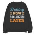 Baking Now Minimal Socializing Introvert Vintage Unisex Sweatshirt Baking Now Minimal Socializing Introvert Vintage Unisex Sweatshirt