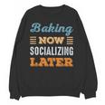 Baking Now Minimal Socializing Introvert Vintage Unisex Sweatshirt Baking Now Minimal Socializing Introvert Vintage Unisex Sweatshirt