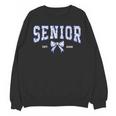Blue Bow Coquette Floral Senior 2026 Graduation Class Unisex Sweatshirt