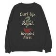 Book Dragon Fantasy Reader Cozy Reading Book Lover Dragon Unisex Sweatshirt