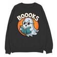 BOOOKS Cute Ghost Reading Books Halloween Unisex Sweatshirt