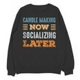 Candle Making Now Minimal Socializing Introvert Vintage Unisex Sweatshirt