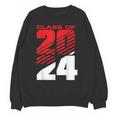 Class Of 2024 High School Senior Graduation Red Sports Style Unisex Sweatshirt