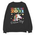 Class Of 2031 Magical Unicorn Graduation Cap Unisex Sweatshirt