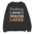 Cooking Now Minimal Socializing Introvert Vintage Unisex Sweatshirt