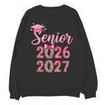 Coquette Pink Bow Flowers Senior 2026 2027 Graduation Unisex Sweatshirt