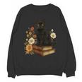 Cute Cat Book Flowers Unisex Sweatshirt