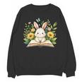 Cute Rabbit And Book Women Girls Reading Book Rabbit Lover Unisex Sweatshirt