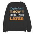 Digital Art Now Minimal Socializing Introvert Vintage Unisex Sweatshirt