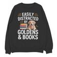 Easily Distracted By Goldens & Books Golden Retriever Dog Unisex Sweatshirt Easily Distracted By Goldens & Books Golden Retriever Dog Unisex Sweatshirt