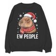 Ew People Capybara Christmas Introvert Holiday Humor Unisex Sweatshirt