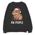 Ew People Capybara Christmas Lights Introvert Humor Unisex Sweatshirt
