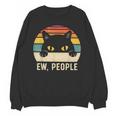Ew People Retro Cat Vintage Anti-Social Introvert Unisex Sweatshirt