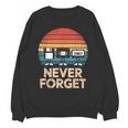 Floppy VHS Cassette Never Forget Retro 80s 90s Nostalgia Unisex Sweatshirt
