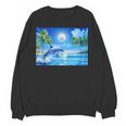 Frutiger Aero Dolphin Sunset Ocean With Palm Trees Y2k Unisex Sweatshirt
