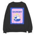 Fun Cute Introvert Cat Character With Wine Unisex Sweatshirt Fun Cute Introvert Cat Character With Wine Unisex Sweatshirt