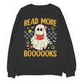 Ghost Reading Books Teacher Student Halloween Read More Book Unisex Sweatshirt