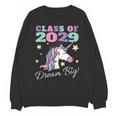 Girls Class Of 2029 Magical Unicorn Graduation Cap Unisex Sweatshirt