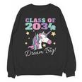 Girls Class Of 2034 Magical Unicorn Graduation Cap Unisex Sweatshirt