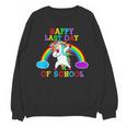 Happy Last Day Of School Teacher Student Graduation Unicorn Unisex Sweatshirt