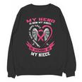 My Hero Is Now My Angel In Memory Of My Niece Breast Cancer Unisex Sweatshirt