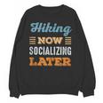 Hiking Now Minimal Socializing Introvert Vintage Unisex Sweatshirt Hiking Now Minimal Socializing Introvert Vintage Unisex Sweatshirt