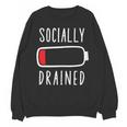 Introvert Socially Drained Battery Unisex Sweatshirt Introvert Socially Drained Battery Unisex Sweatshirt
