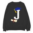 Kids Initial J Letter For Boys Preschool Graduation Kindergarten Unisex Sweatshirt