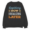 Lapidary Now Minimal Socializing Introvert Vintage Unisex Sweatshirt