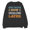 Model Building Now Minimal Socializing Introvert Vintage Unisex Sweatshirt