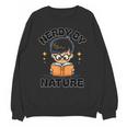Nerdy By Nature Chibi Cute Book Lover Unisex Sweatshirt