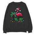 Nostalgia Holiday Tees -Adult Christmas Flamingo Small Short Sleeve Crew Neck Cotton Polyester Lightweight Ribbed Cuff Winter Unisex Sweatshirt