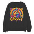Peace Sign Groovy Vibes Costume Nostalgia Tie Dye Fashion Unisex Sweatshirt