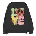 Peace Sign Love Groovy Vibes Costume Nostalgia 1980s Fashion Unisex Sweatshirt