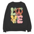 Peace Sign Love Groovy Vibes Costume Nostalgia 1980s Fashion Unisex Sweatshirt