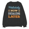 Philately Now Minimal Socializing Introvert Vintage Unisex Sweatshirt