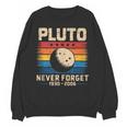 Pluto Never Forget Space Nostalgia Astronomy Humor Unisex Sweatshirt