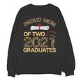 Proud Mom Of Two 2021 Graduates Twin Mama Graduation Leopard Unisex Sweatshirt