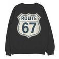 Retro Route 67 Highway Sign Vintage Road Nostalgia Unisex Sweatshirt