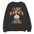 I Like Rhinos And Maybe 3 People Introvert Animal Unisex Sweatshirt