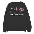 Rock Paper Scissors Hand Game Cute Paw Cat Introvert Unisex Sweatshirt