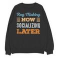 Rug Makin Now Minimal Socializing Introvert Vintage Unisex Sweatshirt
