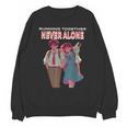 Running Together Always Connected Anime Nostalgia Message Unisex Sweatshirt